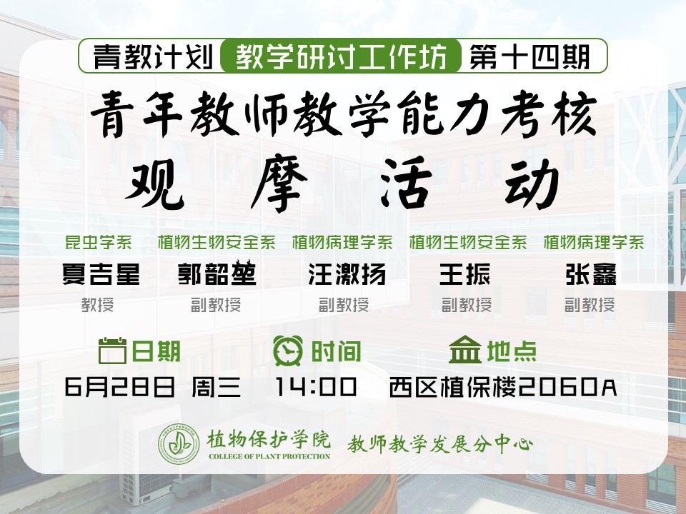 教学工作坊青年教师教学能力考核专题